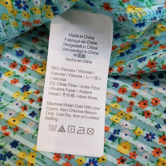 J.Crew Floral Ruffle Top Longsleeve Button Up S Cottagecore Preppy Coquette - Picture 11 of 11